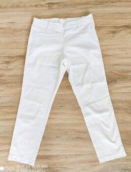 DÁMSKÉ KALHOTY H&M BÍLÉ ke kotníkům VELIKOST 42