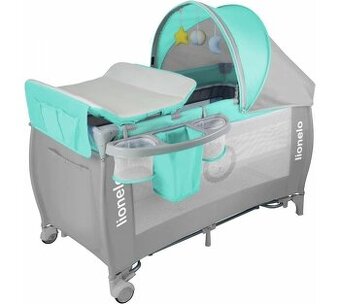 Cestovní postýlka Lionelo Sven Plus tyrkysovo-šedá
