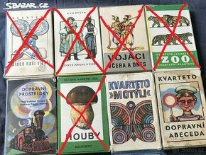3ks staré retro karty kvarteto 200kč za kus
