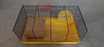 Klec pro křečky nebo křečíky - žlutá (50,0x28,0x25,0cm)