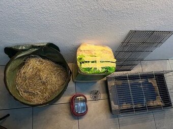 Klec pro morče, králíka+hobliny+seno+ přepravní box…