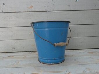 smaltovaný kbelík, modrý smalt