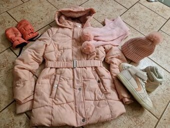 Zimní set. Bunda+boty+šála a čepice.
