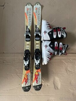 Dětské lyže 100 cm + lyžáky 31-32