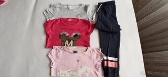 Teoláky + 3 trička s kr.rukávem, vel. 122-128