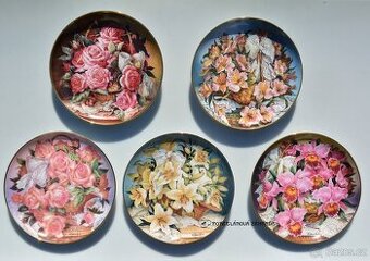Sběratelské porcelánové talíře s nádhernou kyticí