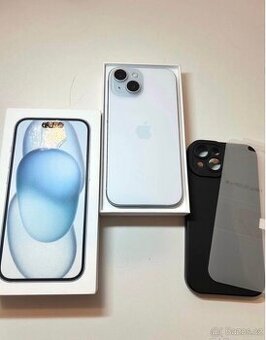 iPhone 15 128gb modrý, TOP STAV, 90% baterie