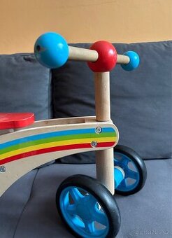 KidLand Dřevěná Rainbow tříkolka/odrážedlo