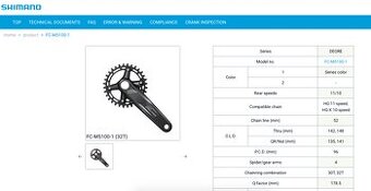 NOVÉ Shimano kliky FC-M5100-1, 32Z, délka 170mm