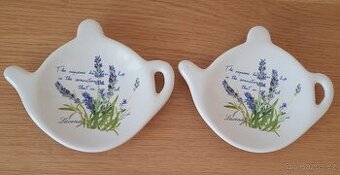 Keramický podčajník s motivem levandule 2 ks