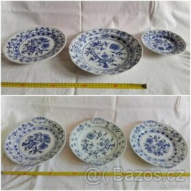 Cibulák 3 druhy mísa kulatá / podnos koláčový s uchy 1.Tř