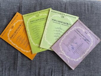 Noty akordeon - harmonika: 4 svazky-oblíbené polky a valčíky