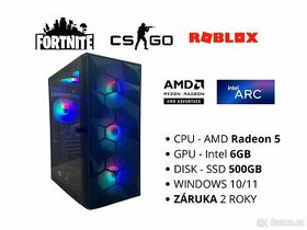 HERNÍ PC | AMD RYZEN 5 | 16GB RAM | 500GB SSD | 6GB GPU | WI