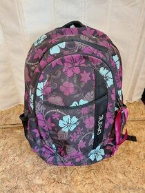 Dívčí růžový květinový školní batoh Dakine