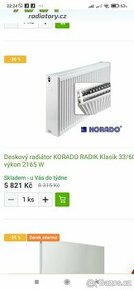 Nový radiátor 33x600x900