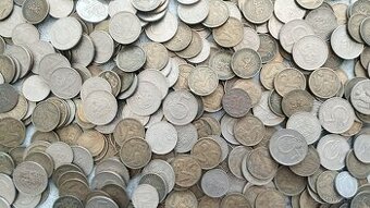 2kg československé mince, 445ks konvolut minci