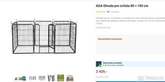 Ohrada pro zvířata 8 panelů - 100x80cm, s dvířky - 1
