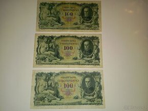 VZÁCNÉ BANKOVKY 100 KČS, 1931, JEDNOPÍSMENNÉ, NEPERFOROVANÉ