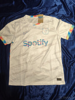 Dres Fc Barcelona Biely Farebný Unikátny Zberateľský Nový