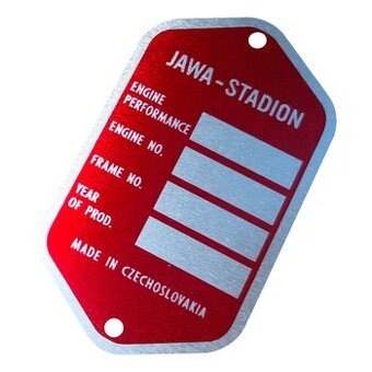 Výrobní štítek Stadion S23, S22 export - eloxovaný PROFI