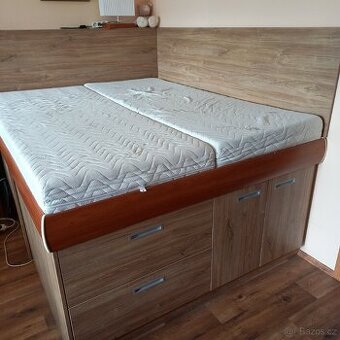 Vyvýšená postel s úložným prostorem 160 × 200