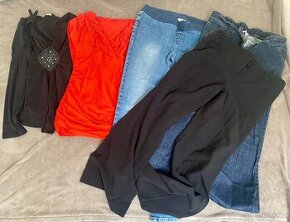 Těhotenské kalhoty, rifle, triko