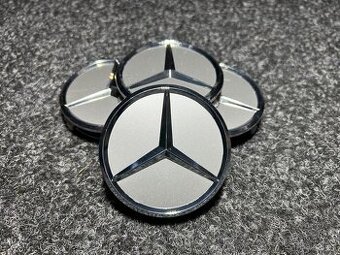 Středové krytky Mercedes Benz 75mm stříbrné