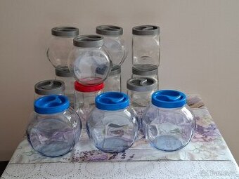 Sklenky  na potraviny z tvrdého skla , oběl 1 L,13 kusů ,