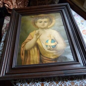 KRÁSNÝ DŘEVĚNÝ RÁM  S OBRÁZEK