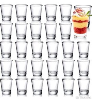 30 kusů 6 cl skleniček ze skla