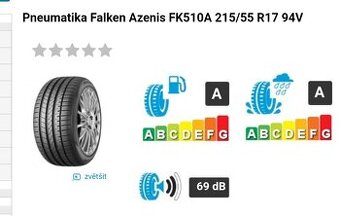 Pneumatiky Falken Azenis FK510A 215/55 R17 94V