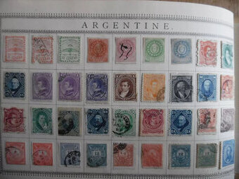Sbírka známek po celém světě v edvardovském (1902) podlouhlé