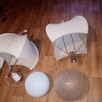 Prodám 5 starých lustrů sklo i látkové