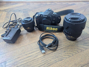 Nikon D90 + 2 objektivy + příslušenství