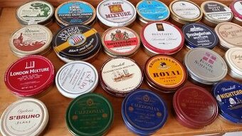 Plechovky, obaly, sáčky od tabáku, cigaret viz foto