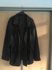 pánská dlouhá 3/4 kožená bunda - parker, velikost 60