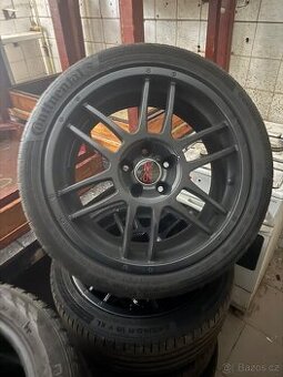 Prodam alu OZ 5x120 r18 vc letní pneu