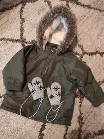 Zimní bunda s palčáky velikost 86 - 1