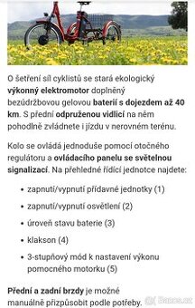 Prodám tříkolové elektrické kolo Tornádo