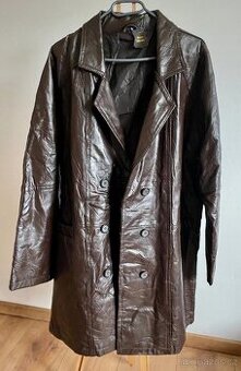 Nový teplý kožený kabát XXL/ pravá kůže