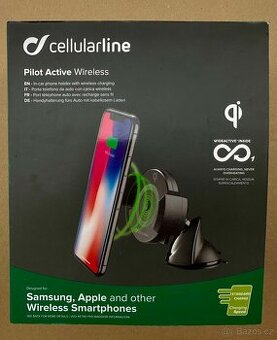Držák na mobil CellularLine Pilot Active s bezdrátovou nabíj