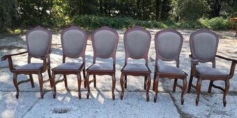 Masivní židle 4x + masivní křesílka 2x - TOP STAV