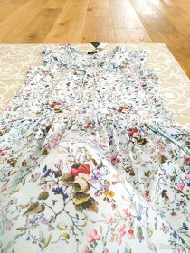 Nové modré šaty Timeout M L Luční kvítí růže květiny dlouhé