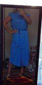 Ľahučké splývavé midi šaty s opaskom