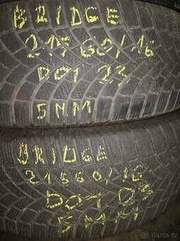 Použité zimní pneu Bridgestone 215/60 R16 - DOT 23 - 2x5mm
