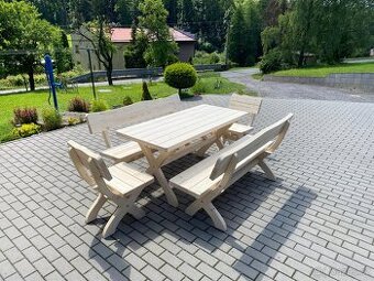 Zahradní posezení stůl a lavice