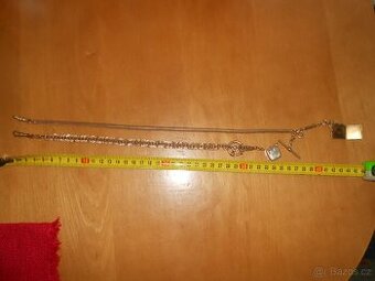 RETRO 2x šatlen na hodinky s přívěškem - kusy a stav foto