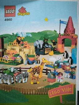 Velká sada LEGO Duplo,zoo, domeček,velká podlozka