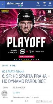 Listky Sparta Pardubice 13.4.26 sparťanský vip