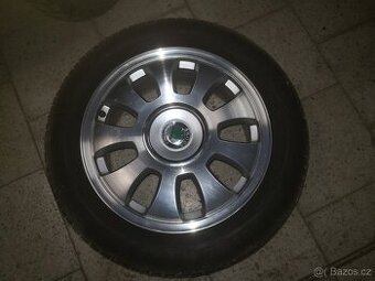 Škoda Alu disky originál 5x100 "16" + pneu letní 205/55 R1